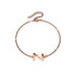 Bold Alphabet Letter Initial Charm Bracelet in Rose Gold Tone